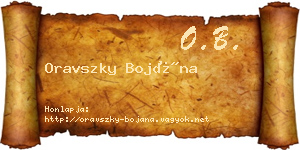 Oravszky Bojána névjegykártya